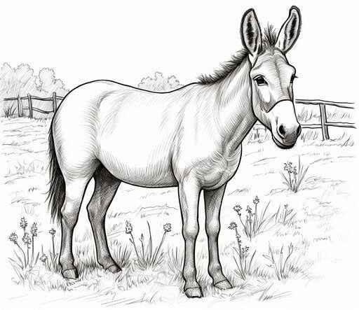 Desenho de Burro Desenho Colorir Imprimir 04