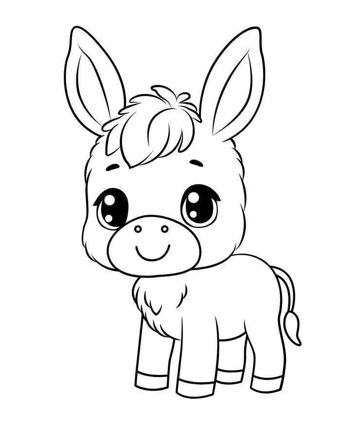 Desenho de Burro Desenho Colorir Imprimir 05