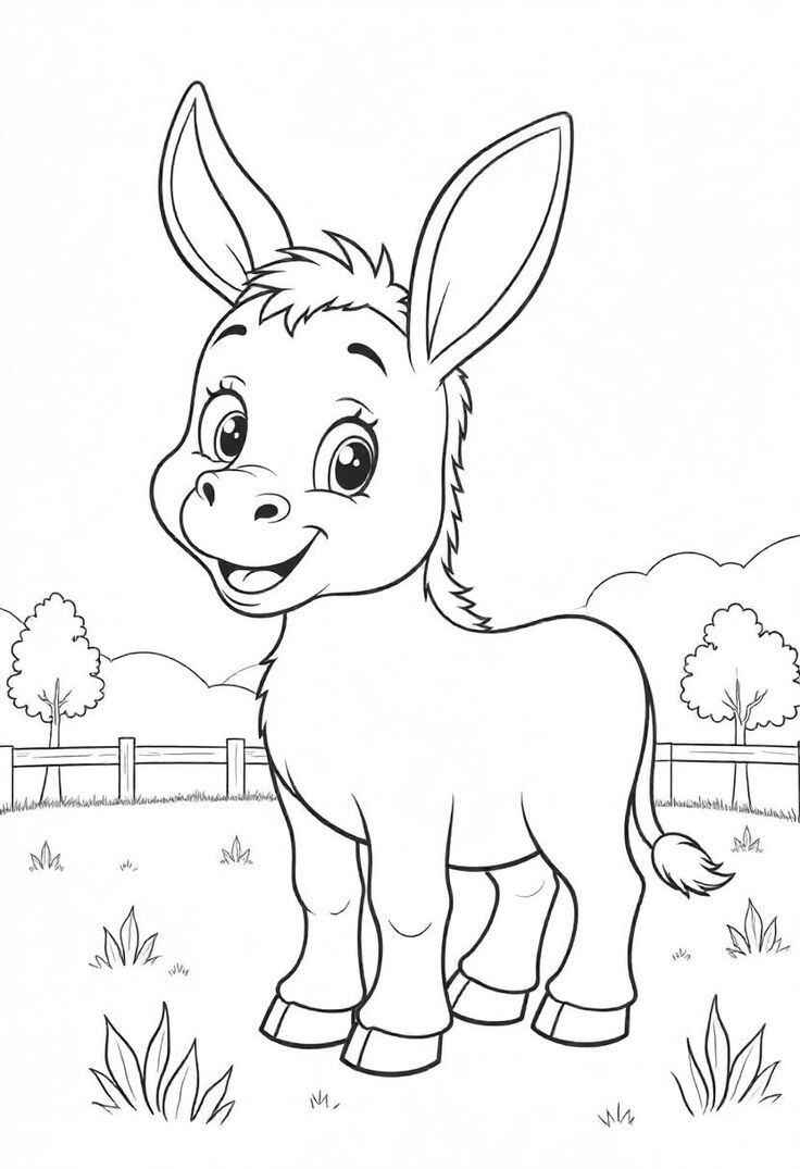 Desenho de Burro Desenho Colorir Imprimir 12