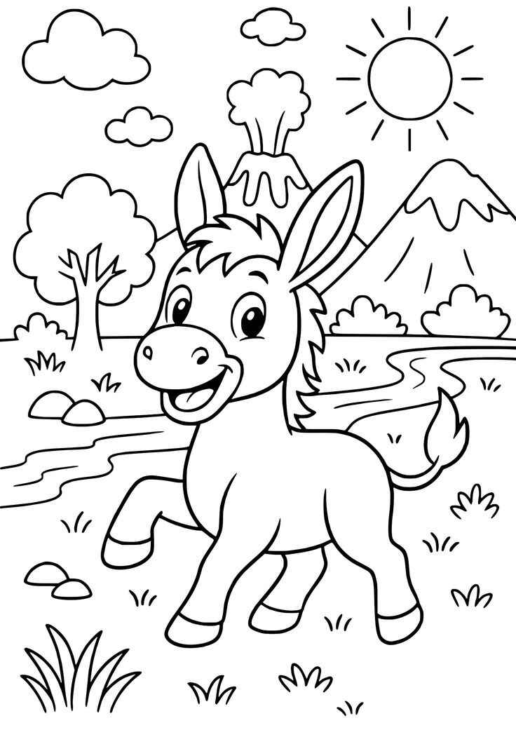 Desenho de Burro Desenho Colorir Imprimir 19