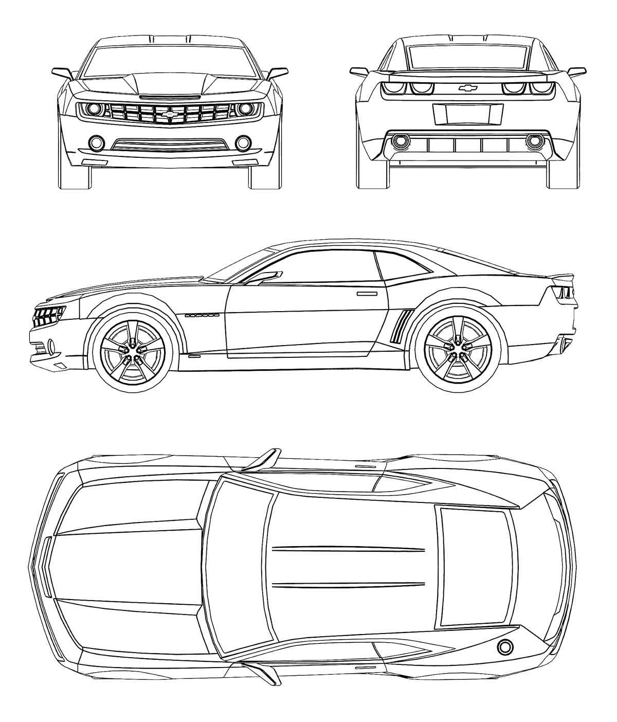 Desenho de Camaro Desenho Colorir Imprimir 13