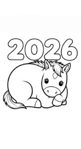 Desenho de Feliz Ano Novo 2026 Desenho Colorir Imprimir 063