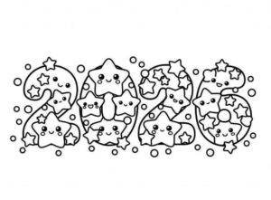 Desenho de Feliz Ano Novo 2026 Desenho Colorir Imprimir 090