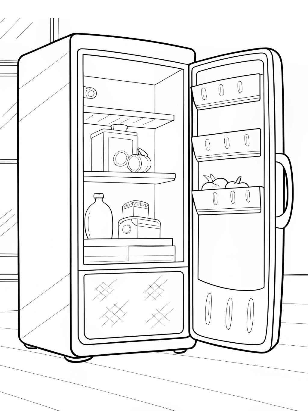 Desenho de Geladeira Desenho Colorir Imprimir 01