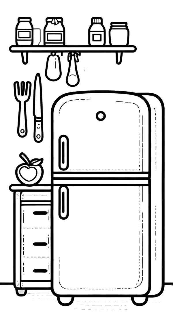 Desenho de Geladeira Desenho Colorir Imprimir 02