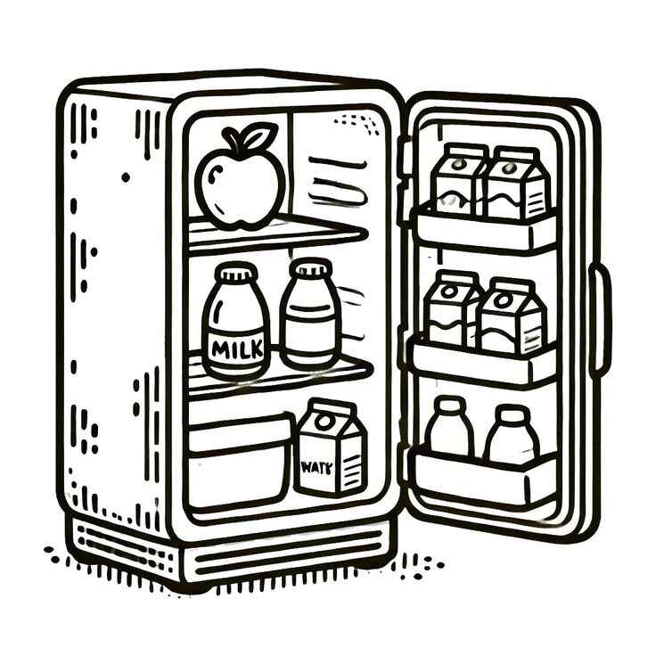 Desenho de Geladeira Desenho Colorir Imprimir 05