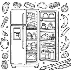 Desenho de Geladeira Desenho Colorir Imprimir 06