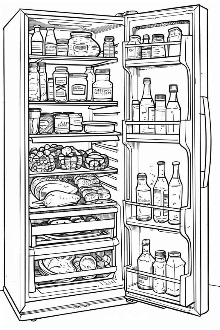 Desenho de Geladeira Desenho Colorir Imprimir 16