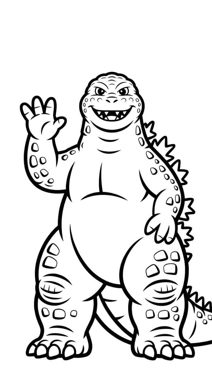Desenho de Godzilla Desenho Colorir Imprimir 01