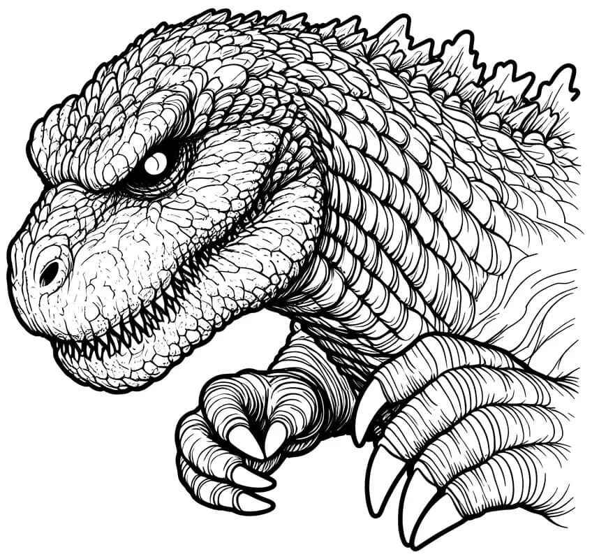 Desenho de Godzilla Desenho Colorir Imprimir 02