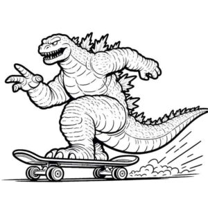 Desenho de Godzilla Desenho Colorir Imprimir 05