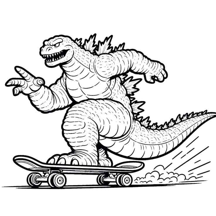 Desenho de Godzilla Desenho Colorir Imprimir 05