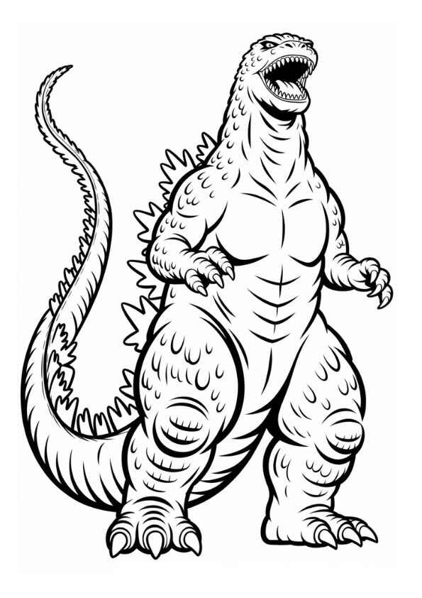 Desenho de Godzilla Desenho Colorir Imprimir 07