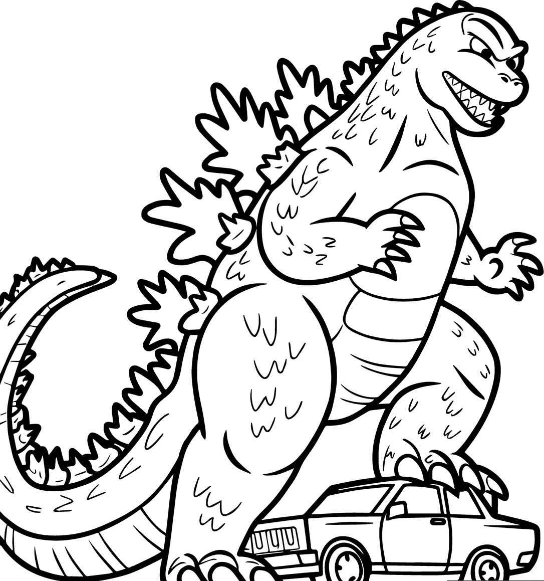 Desenho de Godzilla Desenho Colorir Imprimir 11