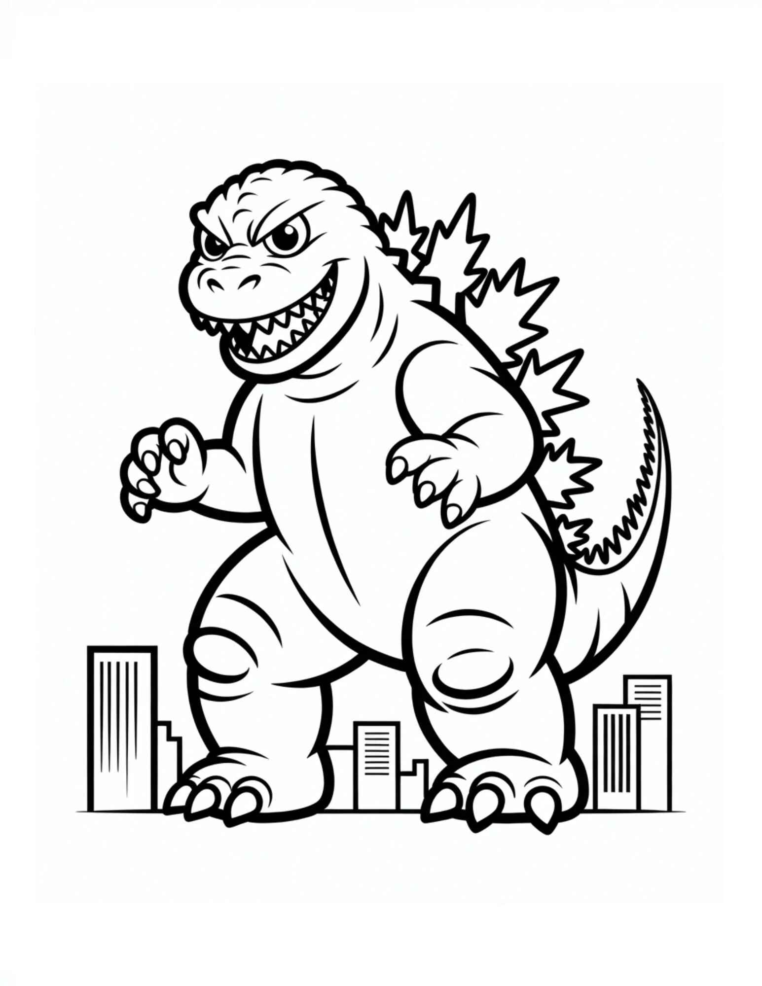 Desenho de Godzilla Desenho Colorir Imprimir 16