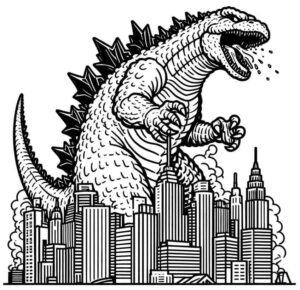 Desenho de Godzilla Desenho Colorir Imprimir 17
