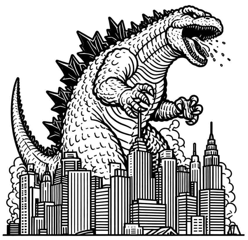 Desenho de Godzilla Desenho Colorir Imprimir 17