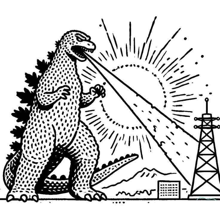 Desenho de Godzilla Desenho Colorir Imprimir 18