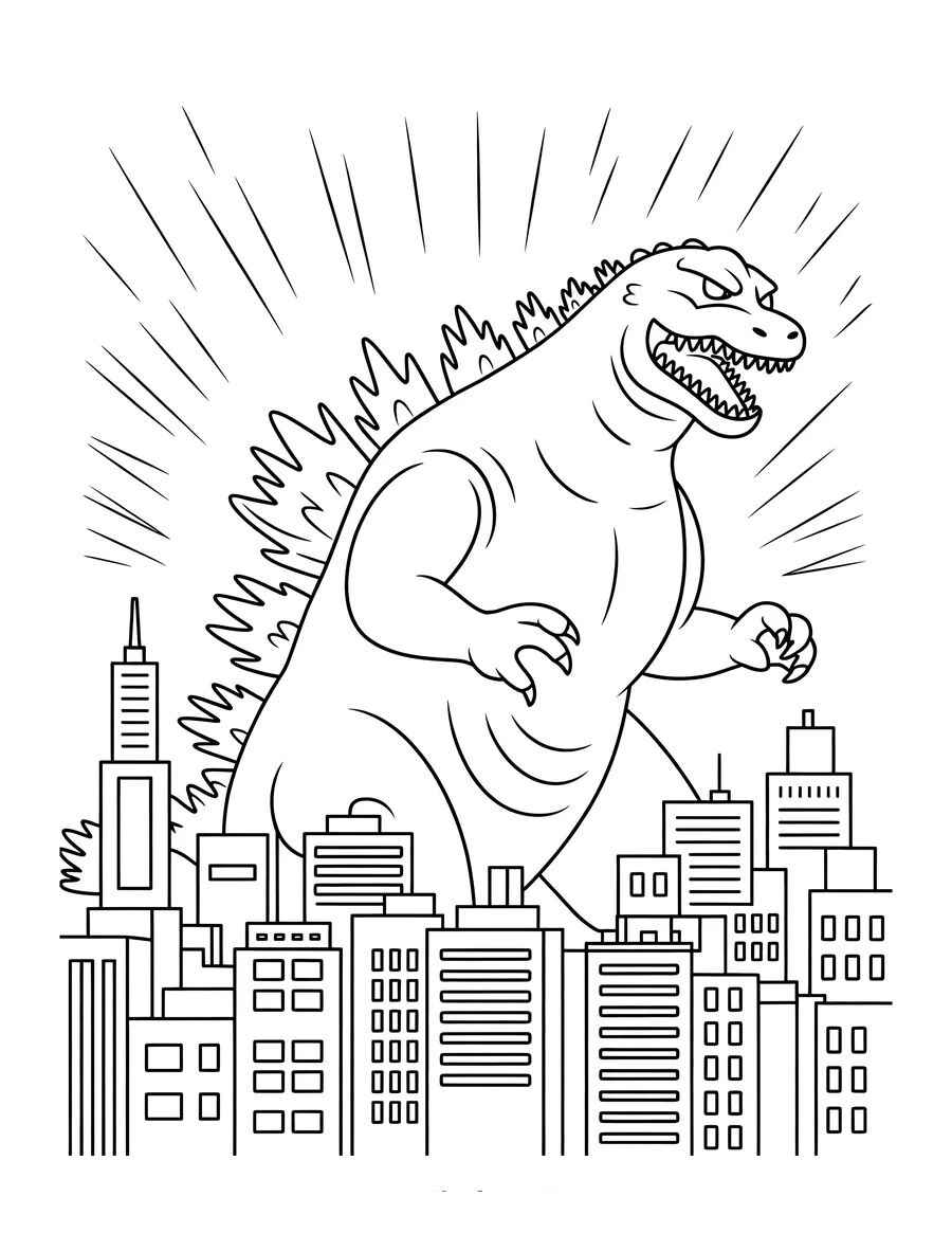 Desenho de Godzilla Desenho Colorir Imprimir 33