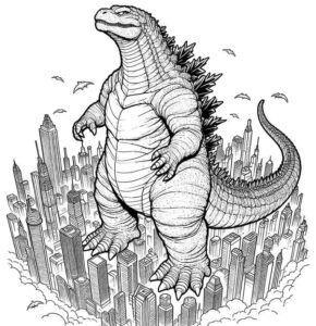 Desenho de Godzilla Desenho Colorir Imprimir 36