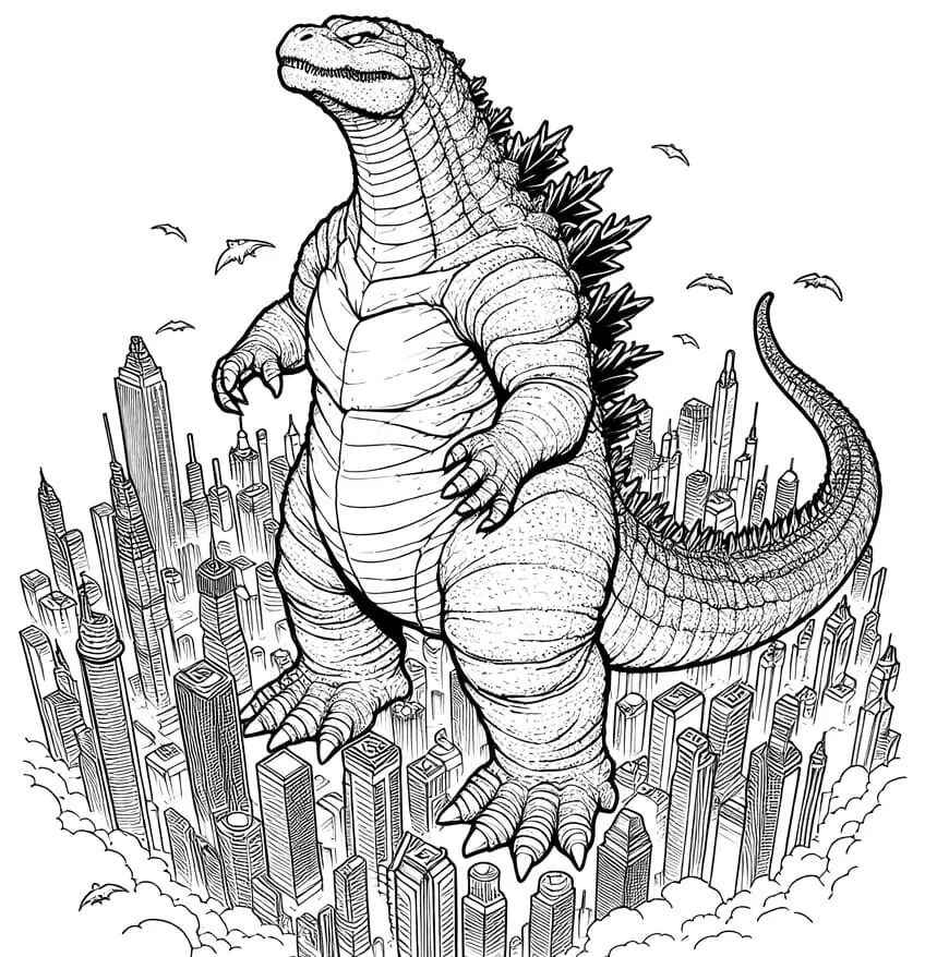 Desenho de Godzilla Desenho Colorir Imprimir 36