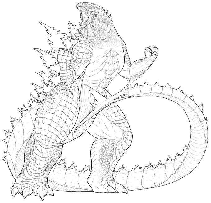 Desenho de Godzilla Desenho Colorir Imprimir 44