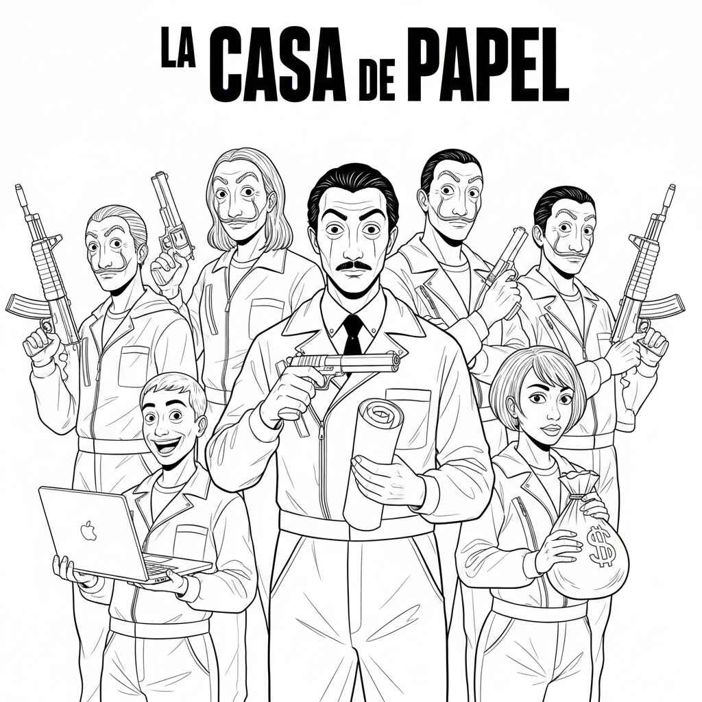 La Casa De Papel Desenho Colorir Imprimir 10