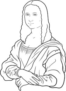 Desenho de Mona Lisa Desenho Colorir Imprimir 01