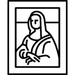 Desenho de Mona Lisa Desenho Colorir Imprimir 03