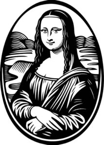 Desenho de Mona Lisa Desenho Colorir Imprimir 06