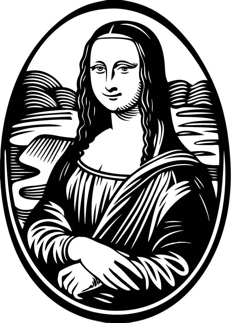 Desenho de Mona Lisa Desenho Colorir Imprimir 06