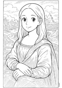 Desenho de Mona Lisa Desenho Colorir Imprimir 11