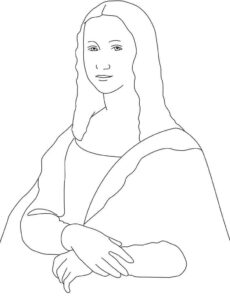 Desenho de Mona Lisa Desenho Colorir Imprimir 12