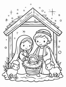 Desenho de Nascimento De Jesus Desenho Colorir Imprimir 01