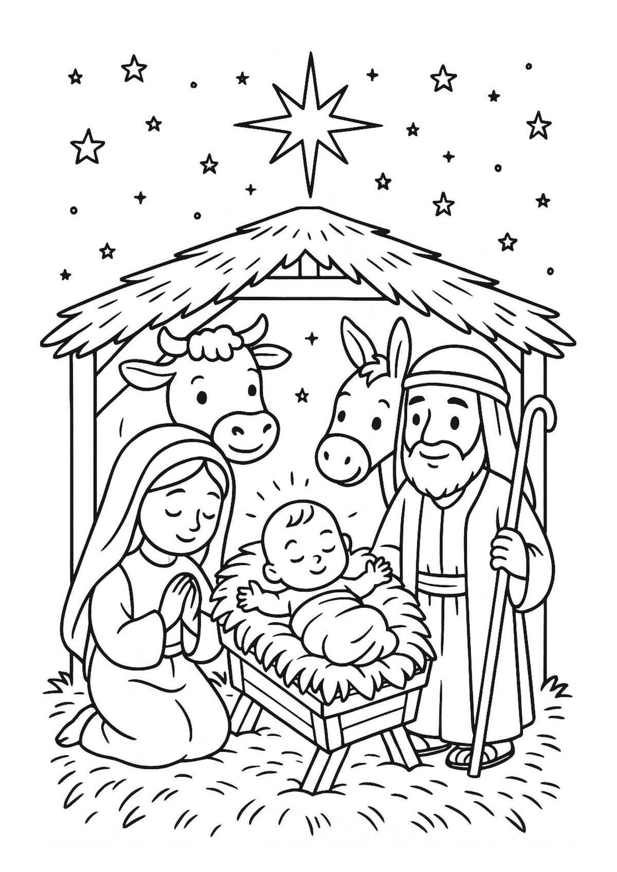 Desenho de Nascimento De Jesus Desenho Colorir Imprimir 04