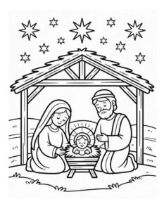 Desenho de Nascimento De Jesus Desenho Colorir Imprimir 05