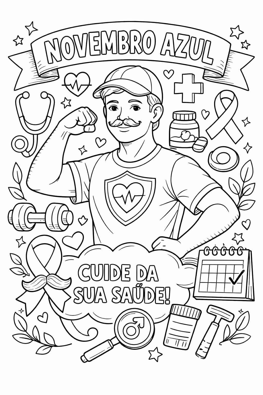 Desenho de Novembro Azul Desenho Colorir Imprimir 4