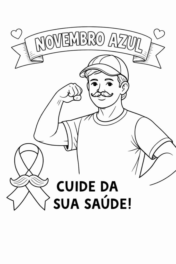 Desenhos do Novembro Azul para Imprimir e Colorir