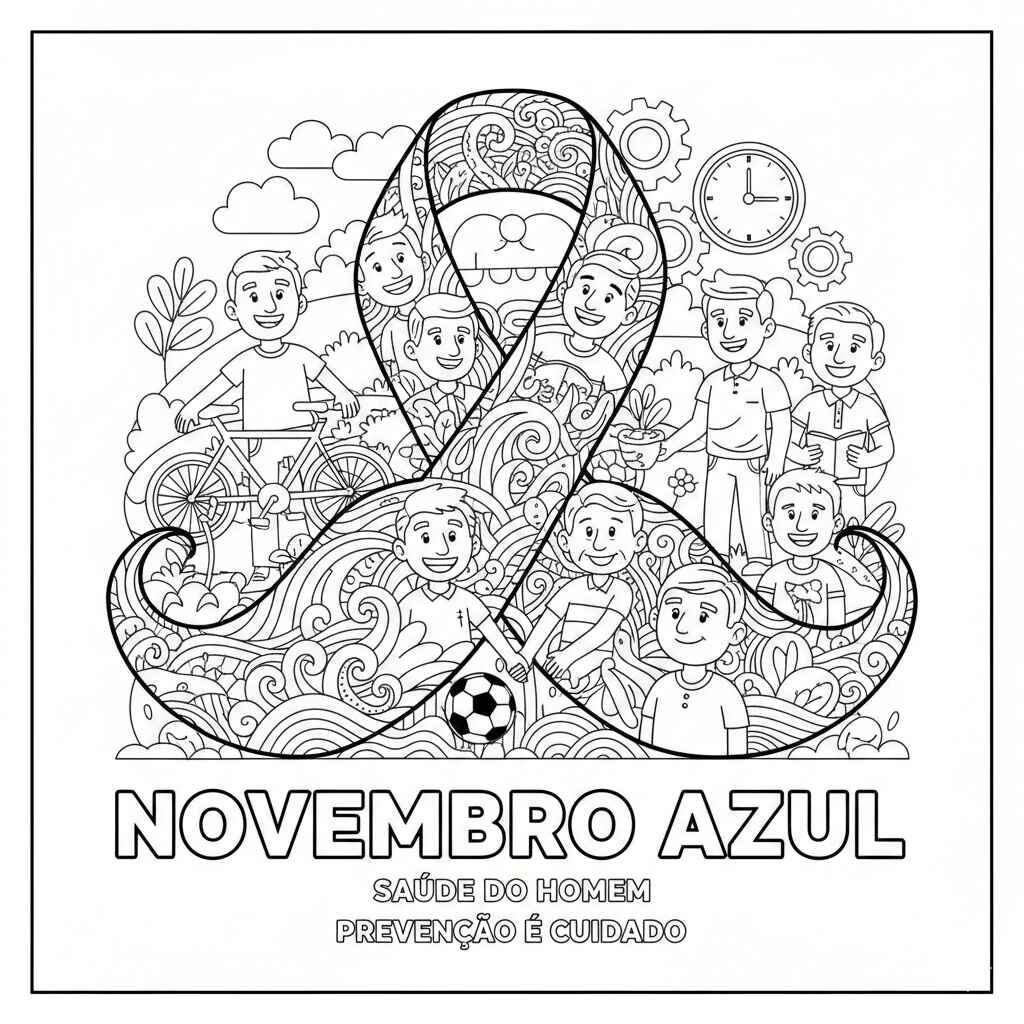 Novembro Azul Desenho Colorir Imprimir 7