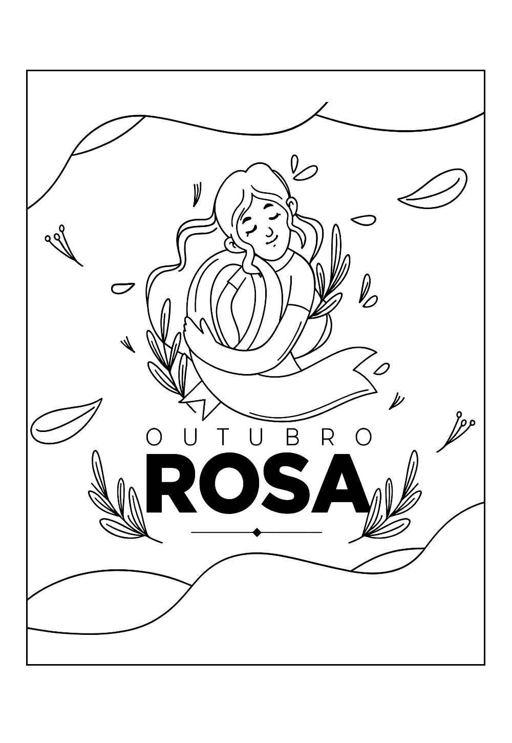 Desenho de Outubro Rosa Desenho Colorir Imprimir 03