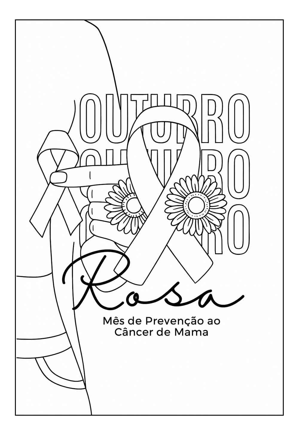 Desenho de Outubro Rosa Desenho Colorir Imprimir 04