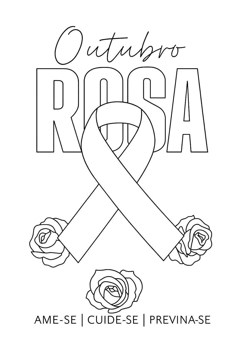 Desenho de Outubro Rosa Desenho Colorir Imprimir 07
