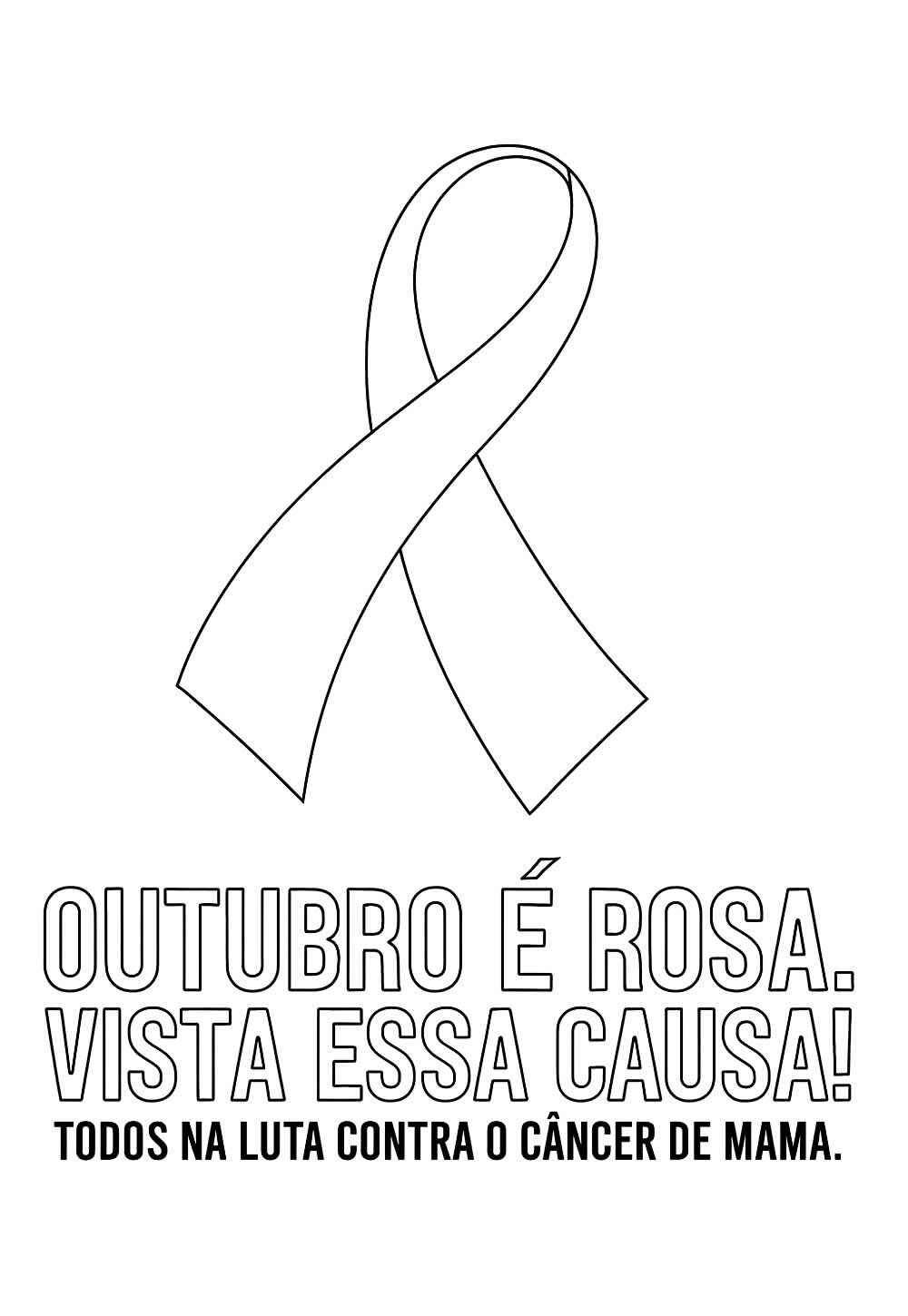 Desenho de Outubro Rosa Desenho Colorir Imprimir 14