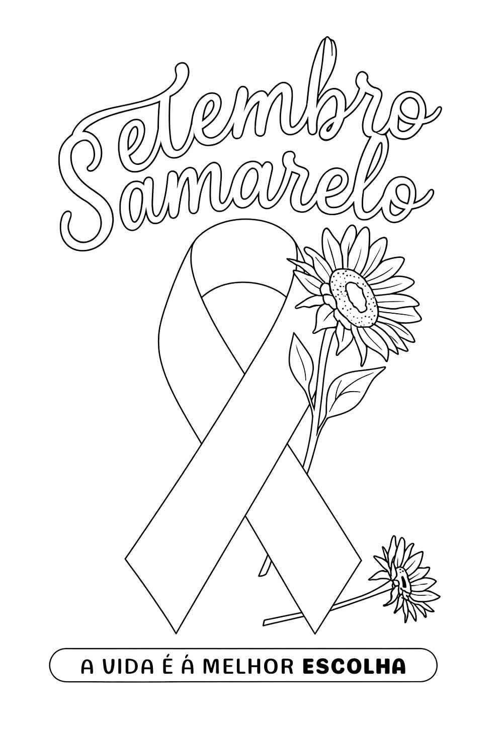 Desenho de Setembro Amarelo Desenho Colorir Imprimir 05