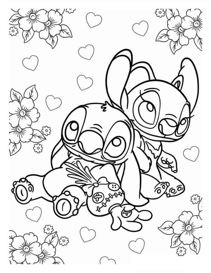 Desenho de Stitch Angel Desenho Colorir Imprimir 04