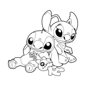 Desenho de Stitch Angel Desenho Colorir Imprimir 07