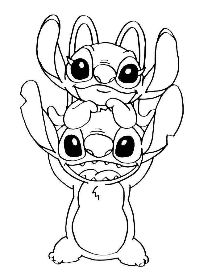 Desenho de Stitch Angel Desenho Colorir Imprimir 10