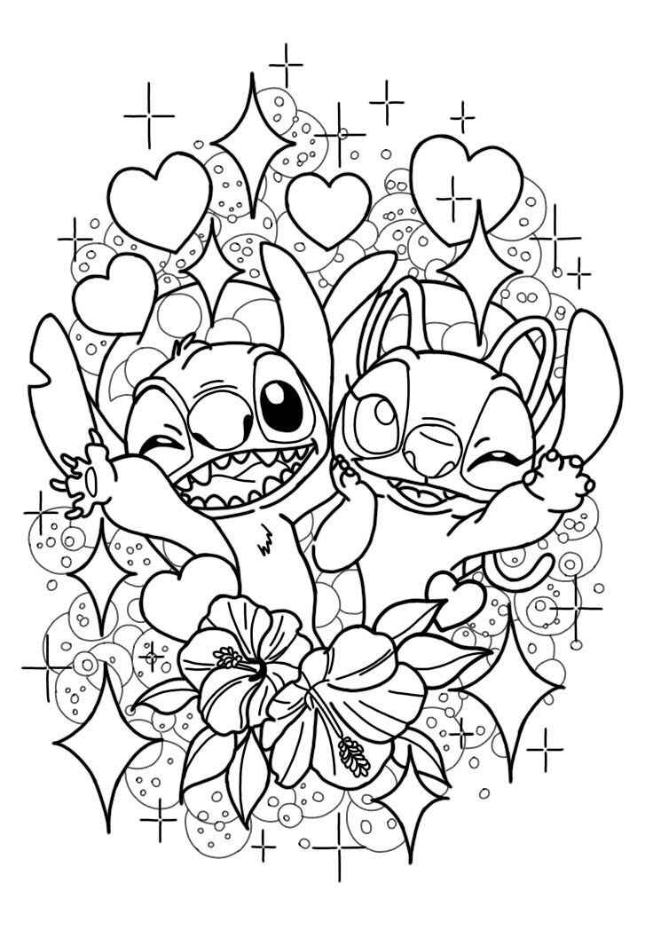 Desenho de Stitch Angel Desenho Colorir Imprimir 11