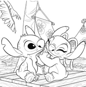 Desenho de Stitch Angel Desenho Colorir Imprimir 17