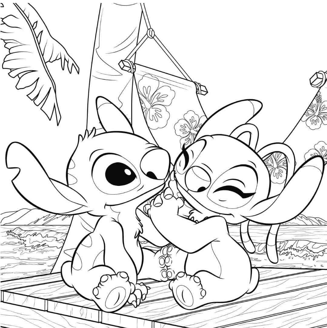 Desenho de Stitch Angel Desenho Colorir Imprimir 17